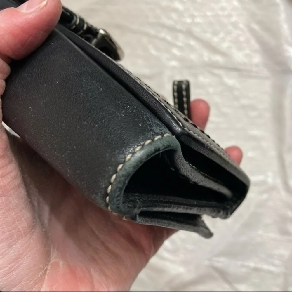 Coach black leather soho checkbook wallet